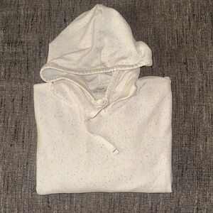 J. Crew Cream Speckled Drawstring Hoodie